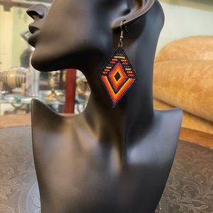 Handmade seed bead earrings.